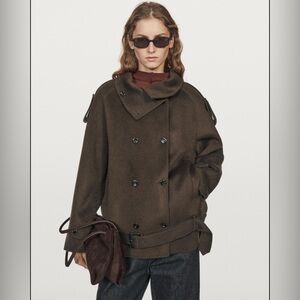 Massimo Dutti wool blend trench coat